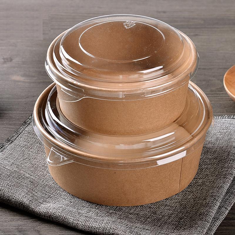 Bowl Kraft 1300 cc con tapa (10 un) - Desechables Chiguayante