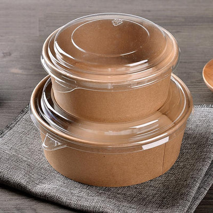 Bowl Kraft 1300 cc con tapa (10 un) - Desechables Chiguayante