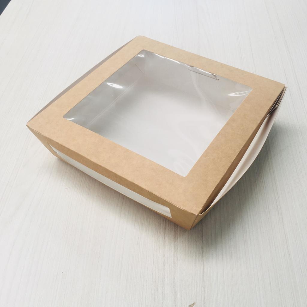 Caja kraft doble ventana - Desechables Chiguayante