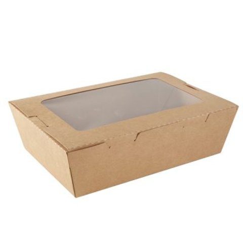 Caja Kraft c/Ventana 1200ml - Desechables Chiguayante
