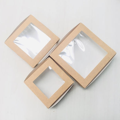 Caja kraft doble ventana - Desechables Chiguayante