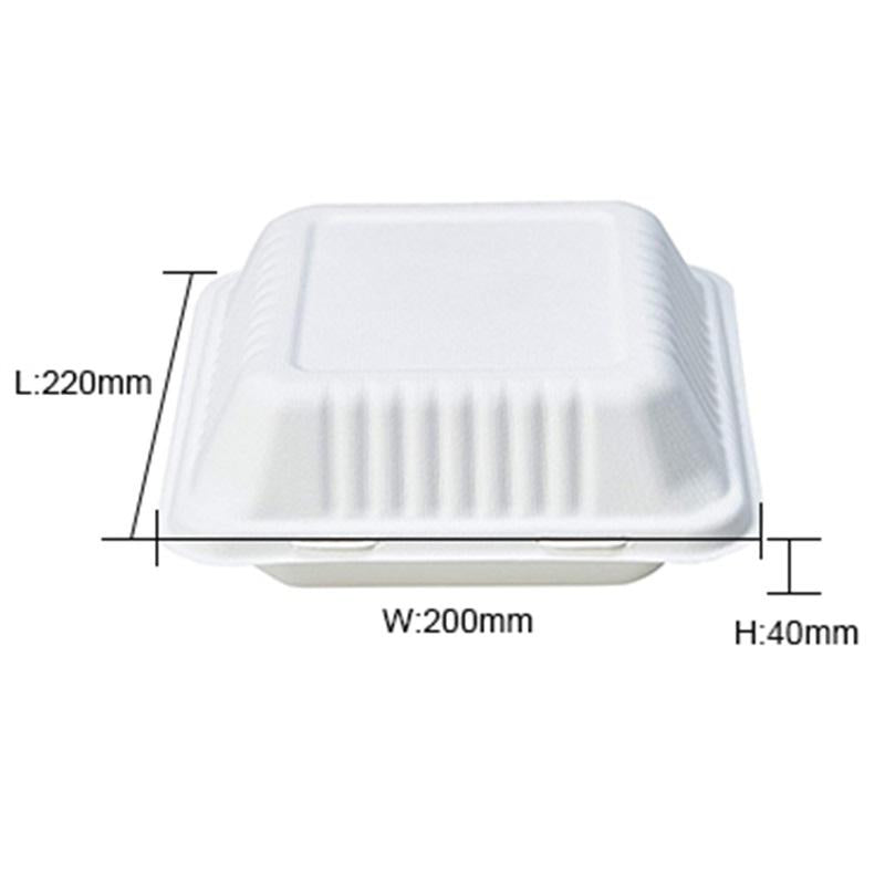 Contenedor Cuadrado 22,3x20,1x4,6 cm COMPOSTABLE