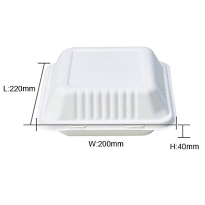 Contenedor Cuadrado 22,3x20,1x4,6 cm COMPOSTABLE