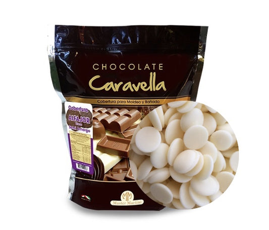 Cobertura Chocolate Alfajor Semi Amargo BLANCO 770grs Caravella
