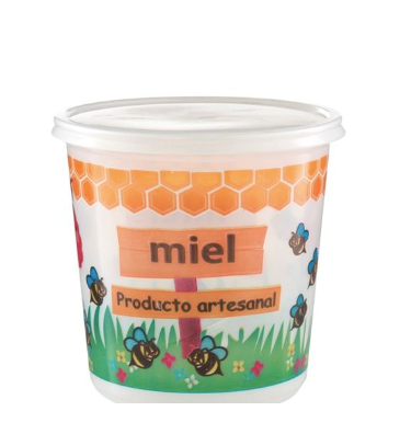 Pote para Miel Impreso c/Tapa - Desechables Chiguayante