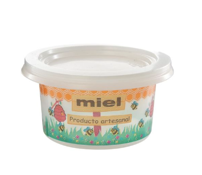 Pote para Miel Impreso c/Tapa - Desechables Chiguayante