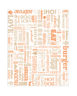 Papel Antigrasa Letras Naranja 28x34 cm