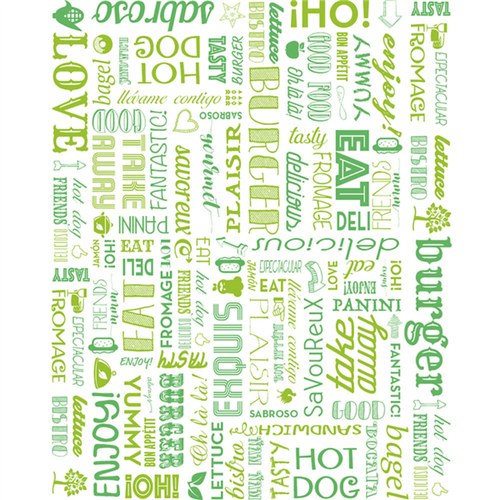 Papel Antigrasa Letras Verde 28x34 cm