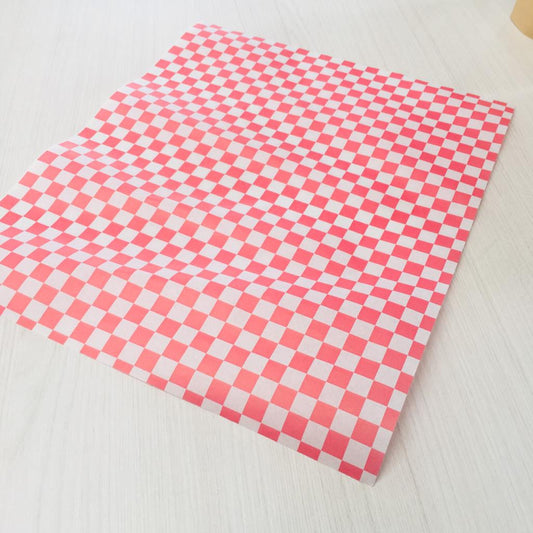 Papel antigrasa Rojo Cuadros 34x28 cm