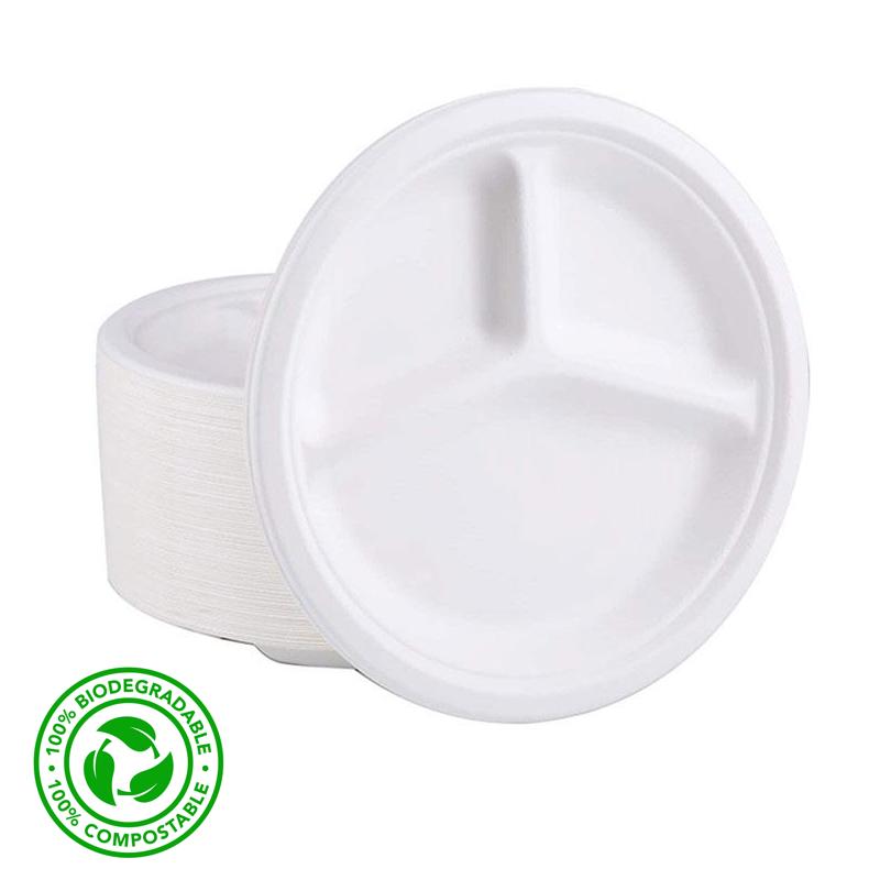 Platos con 3 divisiones, COMPOSTABLE