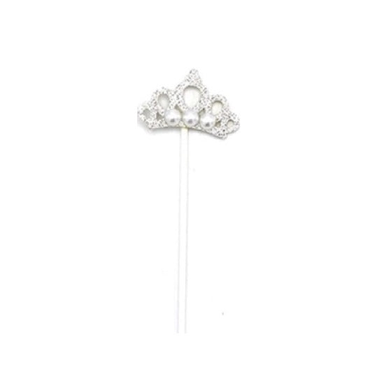Topper Decorativo Corona Perla 4 Piezas 12 cm
