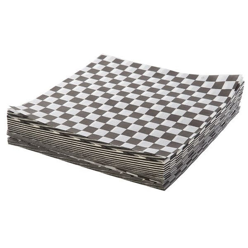 Papel Antigrasa Negro Cuadros 30x30 cm