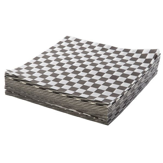 Papel Antigrasa Negro Cuadros 30x30 cm