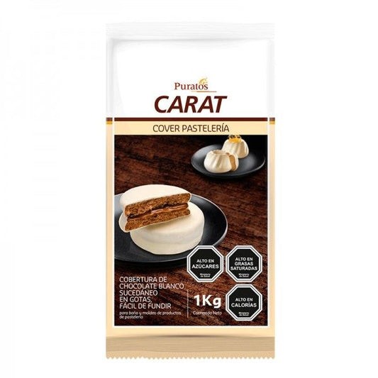 Cobertura Cover Carat Pastelería Chocolate BLANCO  1 kilo Puratos - Desechables Chiguayante