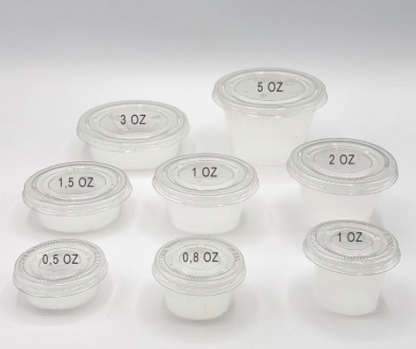 Salsero 1,5 OZ con Tapa 100 unidades (Sushi) - Desechables Chiguayante