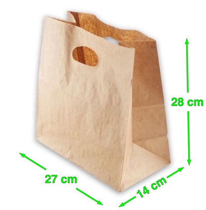 Bolsa de Papel delivery 27x28x14  (25 un) - Desechables Chiguayante
