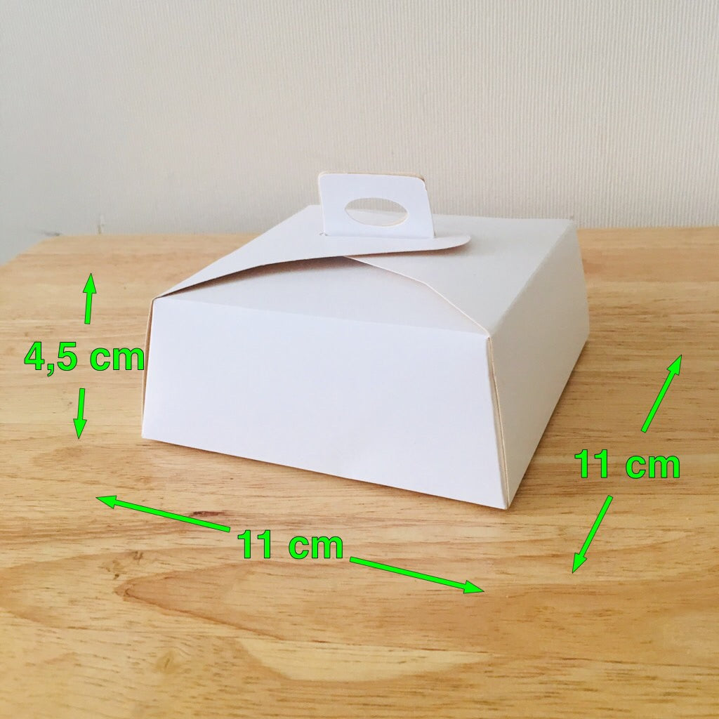 Caja Cartón Mini Pie 11x11x4,5cm - Desechables Chiguayante