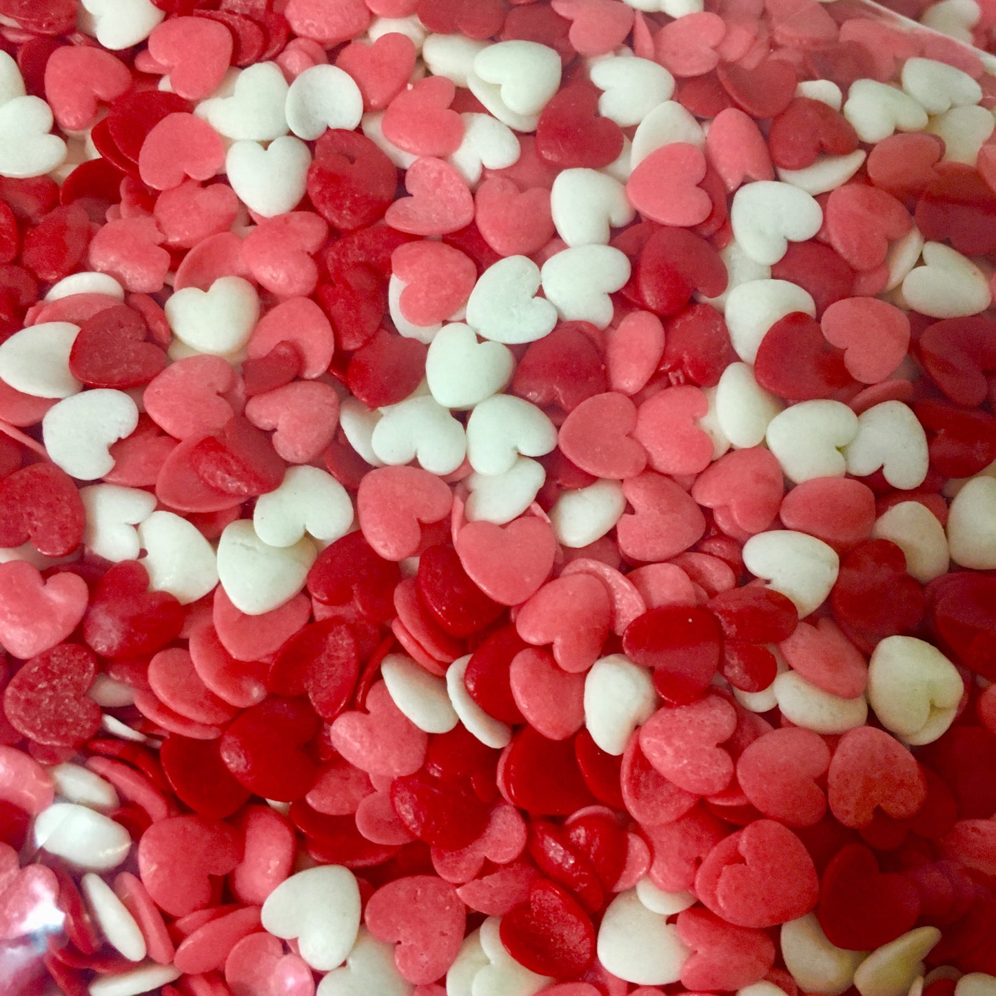 Mostacilla Corazón Rojo y Blanco 100grs - Desechables Chiguayante