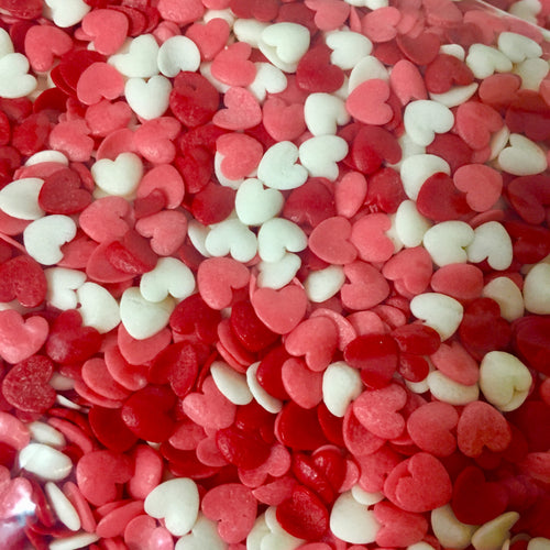 Mostacilla Corazón Rojo y Blanco 100grs - Desechables Chiguayante