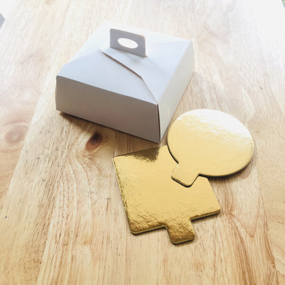 Caja Cartón Mini Pie 11x11x4,5cm - Desechables Chiguayante