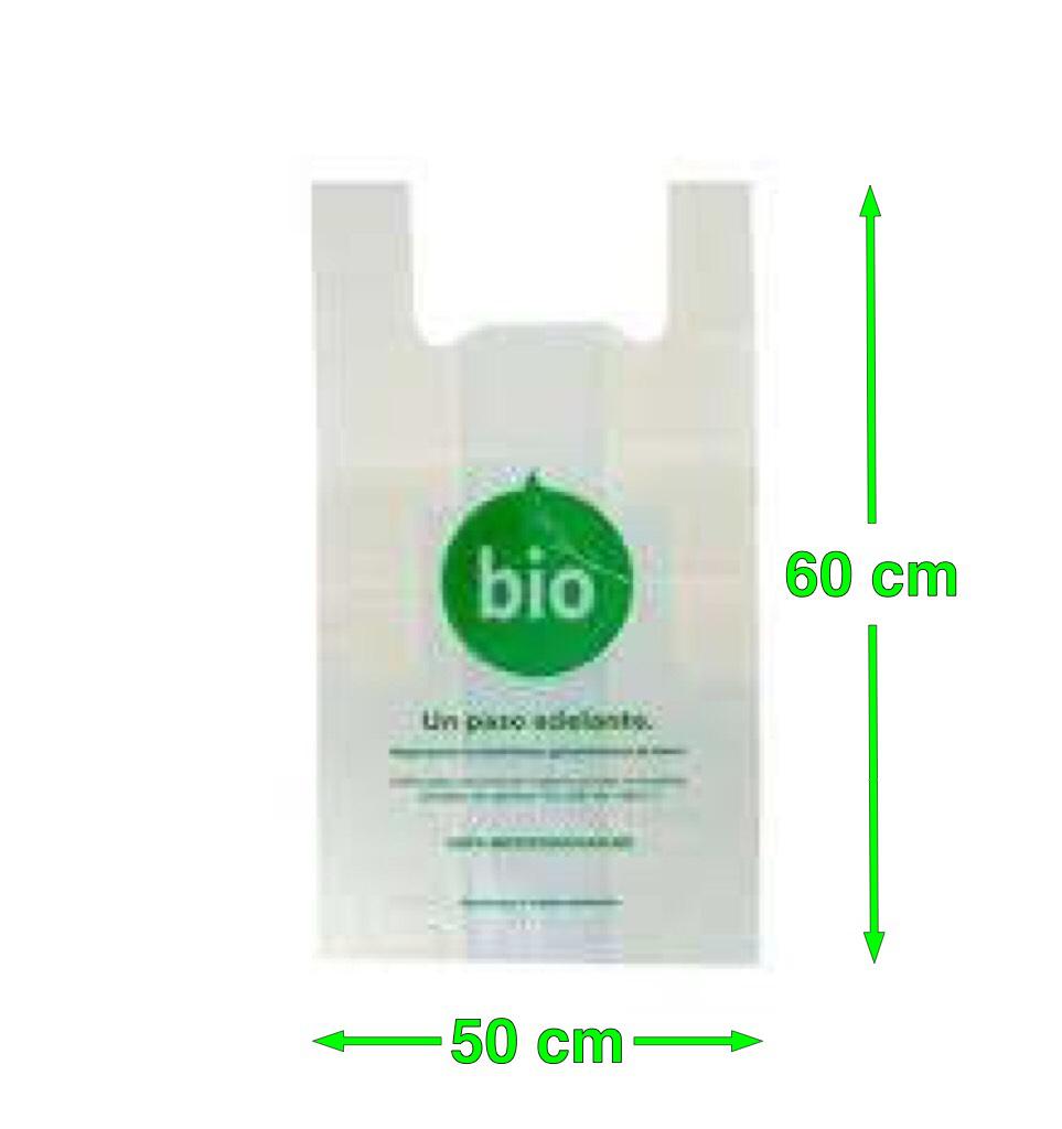 Bolsa Camiseta Biodegradable 50x60 (100 un) - Desechables Chiguayante