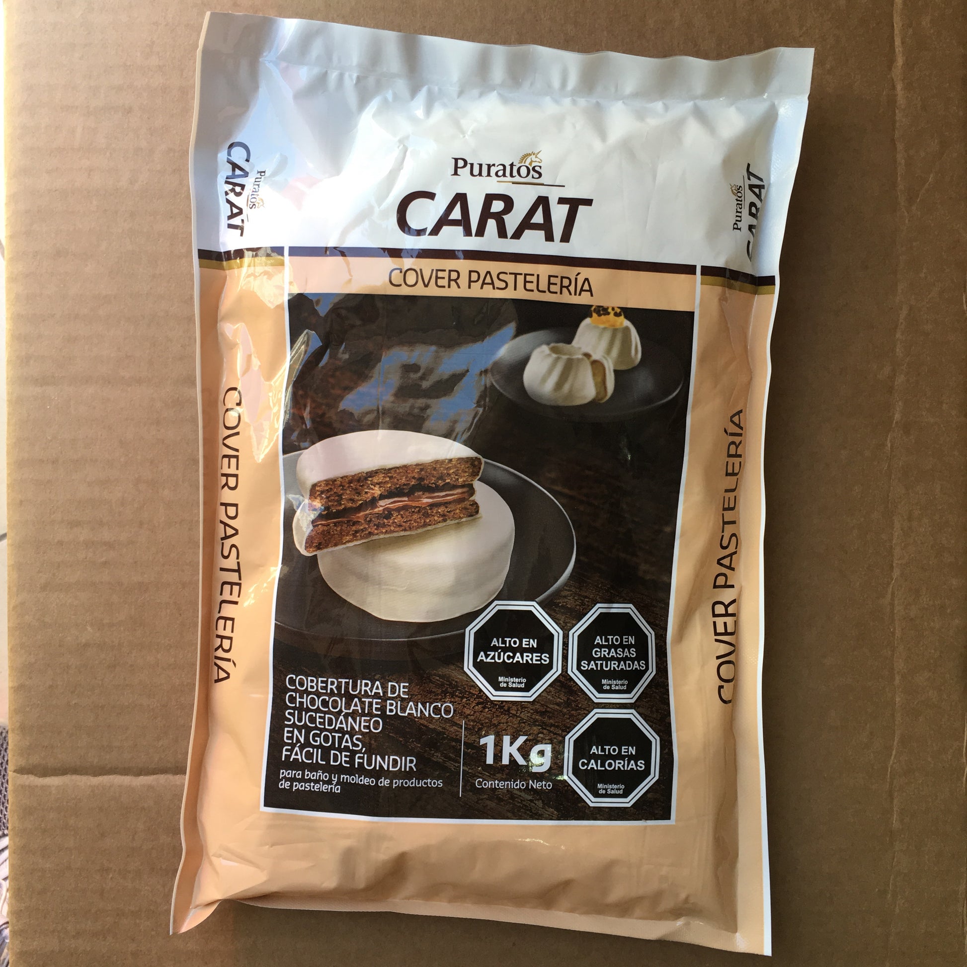 Cobertura Cover Carat Pastelería Chocolate BLANCO  1 kilo Puratos - Desechables Chiguayante