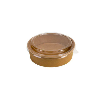 Bowl Kraft 750 cc con tapa (10 un) - Desechables Chiguayante