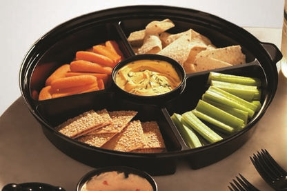 Plato 4 divisiones Negro con tapa